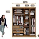Ver imagem 4 de Guarda Roupa 100% Mdf 4 Portas 3 Gavetas com Espelho Cumaru