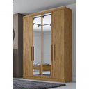 Ver imagem 2 de Guarda Roupa 100% Mdf 4 Portas 3 Gavetas com Espelho Cumaru