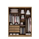 Ver imagem 3 de Guarda Roupa 100% Mdf 4 Portas 3 Gavetas com Espelho Cumaru