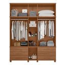 Ver imagem 3 de Guarda Roupa Casal Londres Triplex 11 Portas 6 Gavetas Jatobá com Espelho - Santos Andirá
