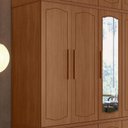 Ver imagem 5 de Guarda Roupa Casal Londres Triplex 11 Portas 6 Gavetas Jatobá com Espelho - Santos Andirá