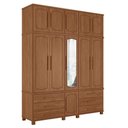 Ver imagem 1 de Guarda Roupa Casal Londres Triplex 11 Portas 6 Gavetas Jatobá com Espelho - Santos Andirá