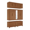 Ver imagem 6 de Guarda Roupa Casal Londres Triplex 11 Portas 6 Gavetas Jatobá com Espelho - Santos Andirá