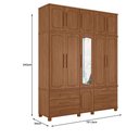 Ver imagem 7 de Guarda Roupa Casal Londres Triplex 11 Portas 6 Gavetas Jatobá com Espelho - Santos Andirá
