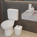 Ver imagem 2 de Kit Banheiro 4 Peças Lixeira Dispenser Porta Escova e Porta Algodão - Stolf