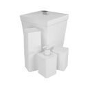 Ver imagem 1 de Kit Banheiro 4 Peças Lixeira Dispenser Porta Escova e Porta Algodão - Stolf