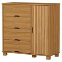 Ver imagem 1 de Comoda 4 Gavetas 1 Portas Mdf 81 Cm Bela Nature Decmade