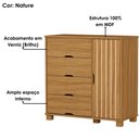 Ver imagem 4 de Comoda 4 Gavetas 1 Portas Mdf 81 Cm Bela Nature Decmade