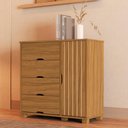 Ver imagem 6 de Comoda 4 Gavetas 1 Portas Mdf 81 Cm Bela Nature Decmade
