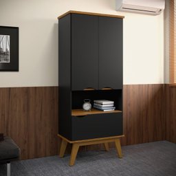 Armário Escritório Sala Prism 3 Portas e Pés Madeira Maciça - 1