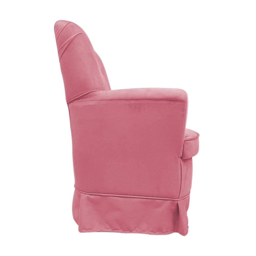 Poltrona de Amametação + Puff com Balanço Dayane Suede:rosa - 5