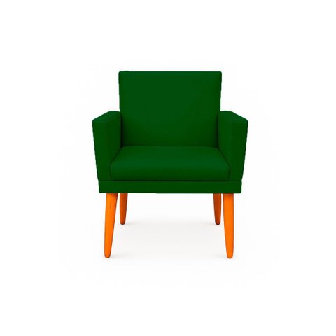 Poltrona Cadeira para Sala Confortável e Minimalista Paris em Suede Verde