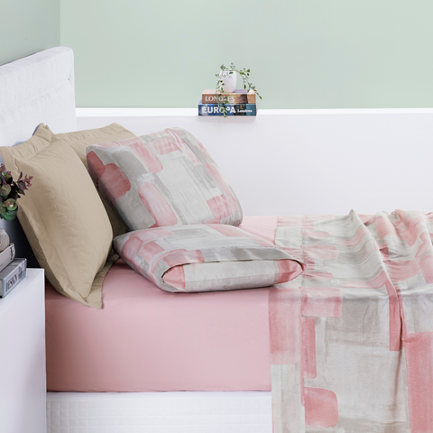 Conjunto de Lencol Casal Queen Size Selin 04 Pçs Toque Super Macio Cotton:rose