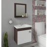 Conjunto para Banheiro Iris com Espelho e 1 Porta - Café/Branco - 1