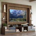 Ver mais imagens de Estante Tv 65" Portas C/ Espelho Oslo Multimóveis V3390 Madeirada/Branca Madeirado/Branco