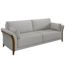 Ver imagem 1 de Sofá Living 3 Lugares 222cm Pés Madeira Roya M22 Linho Cinza - Mpozenato