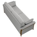 Ver imagem 7 de Sofá Living 3 Lugares 222cm Pés Madeira Roya M22 Linho Cinza - Mpozenato