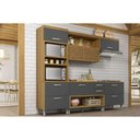Ver imagem 1 de Kit Cozinha Modulada 4 Peças Princesa 1 Aéreo + 2 Balcões + 1 Paneleiro C6p65 Freijó Grafite