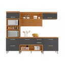 Ver imagem 6 de Kit Cozinha Modulada 4 Peças Princesa 1 Aéreo + 2 Balcões + 1 Paneleiro C6p65 Freijó Grafite