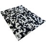 Tapete de Couro Preto Branco Malhado Salino 1,50x2,00 C/b - 2