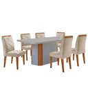 Ver imagem 2 de Mesa de Jantar Isadora 180cm Tampo Mdf Vidro Canto Copo e 6 Cadeiras Melissa