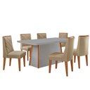Ver imagem 2 de Mesa de Jantar Diane 180cm Tampo MDF Vidro 6 Cadeiras Isadora Moderna Turim 07 Naturale Serigrafia
