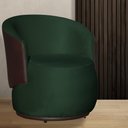 Ver imagem 2 de Poltrona Organica Recepção para Sala Aisha Corano Marrom e Veludo Verde - Incasa Decor