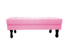 Ver imagem 3 de Recamier Luis Xv Capitonê Retrô 120cm Suede Rosa Bebê Pés Madeira Ms Decor