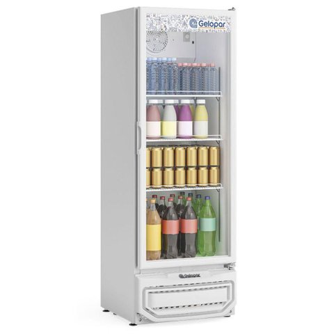 Expositor Vertical Porta de Vidro Gptu40el Gelopar Refrigerador 410 Litros Branco 220v