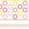 Faixa Decorativa para Quarto de Bebê Círculos Rosa 5mx10cm - 1
