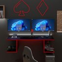 Ver imagem 2 de Mesa Suspensa Escrivaninha Computador 900x420 C/ Prateleiras - Vermelho