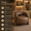 Ver imagem 5 de Poltrona Curva Orgânica Moderna Corino Marrom Sala Quarto Recepção Escritório Premium