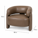 Ver imagem 7 de Poltrona Curva Orgânica Moderna Corino Marrom Sala Quarto Recepção Escritório Premium