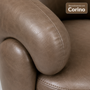 Ver imagem 3 de Poltrona Curva Orgânica Moderna Corino Marrom Sala Quarto Recepção Escritório Premium