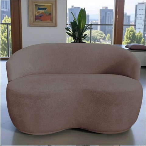 Namoradeira Decorativa Beatriz Orgânica Suede Capuccino