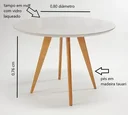 Ver imagem 2 de Mesa de jantar redonda Sofia 0,80 cm Off White