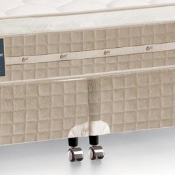 Cama Box + Colchão Queen Size Castor Premium Tecnopedic One Face Bege 193x203x70 - 2