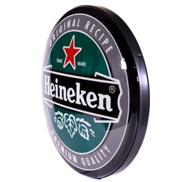 Luminoso de Parede Cerveja Heineken Cinza Retrô Vintage Bar, Garagem, Churrasqueira, Espaço Gourmet - 1