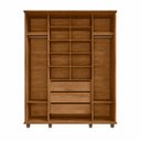 Ver imagem 4 de Guarda-Roupa Casal Holanda 4 Portas com 3 Gavetas Internas e Maleiro Carvalho Tapajós