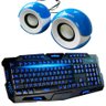 Caixa De Som Para PC CS-69 Azul + Teclado Gamer Led BK-G35 - 1