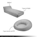 Ver imagem 2 de Conjunto Chaise e Puff Inflável Área Externa Akira com Capa de Olefin Cinza G56 - Gran Belo