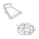 Ver imagem 3 de Conjunto Chaise e Puff Inflável Área Externa Akira com Capa de Olefin Cinza G56 - Gran Belo