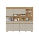Ver imagem 4 de Kit de Cozinha Compacta Realeza com 6 Portas e 3 Gavetas 220cm Carvalho Cinza