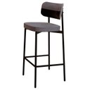 Ver imagem 5 de Banqueta Alta Bar Estofada Kit 3 Ella M25 Linho Cinza/preto - Mpozenato