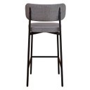 Ver imagem 7 de Banqueta Alta Bar Estofada Kit 3 Ella M25 Linho Cinza/preto - Mpozenato