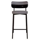 Ver imagem 6 de Banqueta Alta Bar Estofada Kit 3 Ella M25 Linho Cinza/preto - Mpozenato