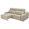 Sofá 4 Lugares Connect Retrátil e Reclinável 2,50M Suede Amassado Bege - 2