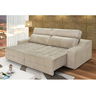 Sofá 4 Lugares Connect Retrátil e Reclinável 2,50M Suede Amassado Bege - 1