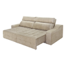 Sofá 4 Lugares Connect Retrátil e Reclinável 2,50M Suede Amassado Bege - 3