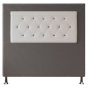 Ver imagem 1 de Cabeceira Casal 1,40m Havana Suede com Corino Branco - Pallazio - Cinza